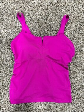 Athleta Women’s Fuchsia Tankini top with V-Notch Front size 34DD